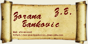Zorana Banković vizit kartica
